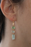 Candy mismatched linear earrings 18k