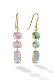 Candy mismatched linear earrings 18k