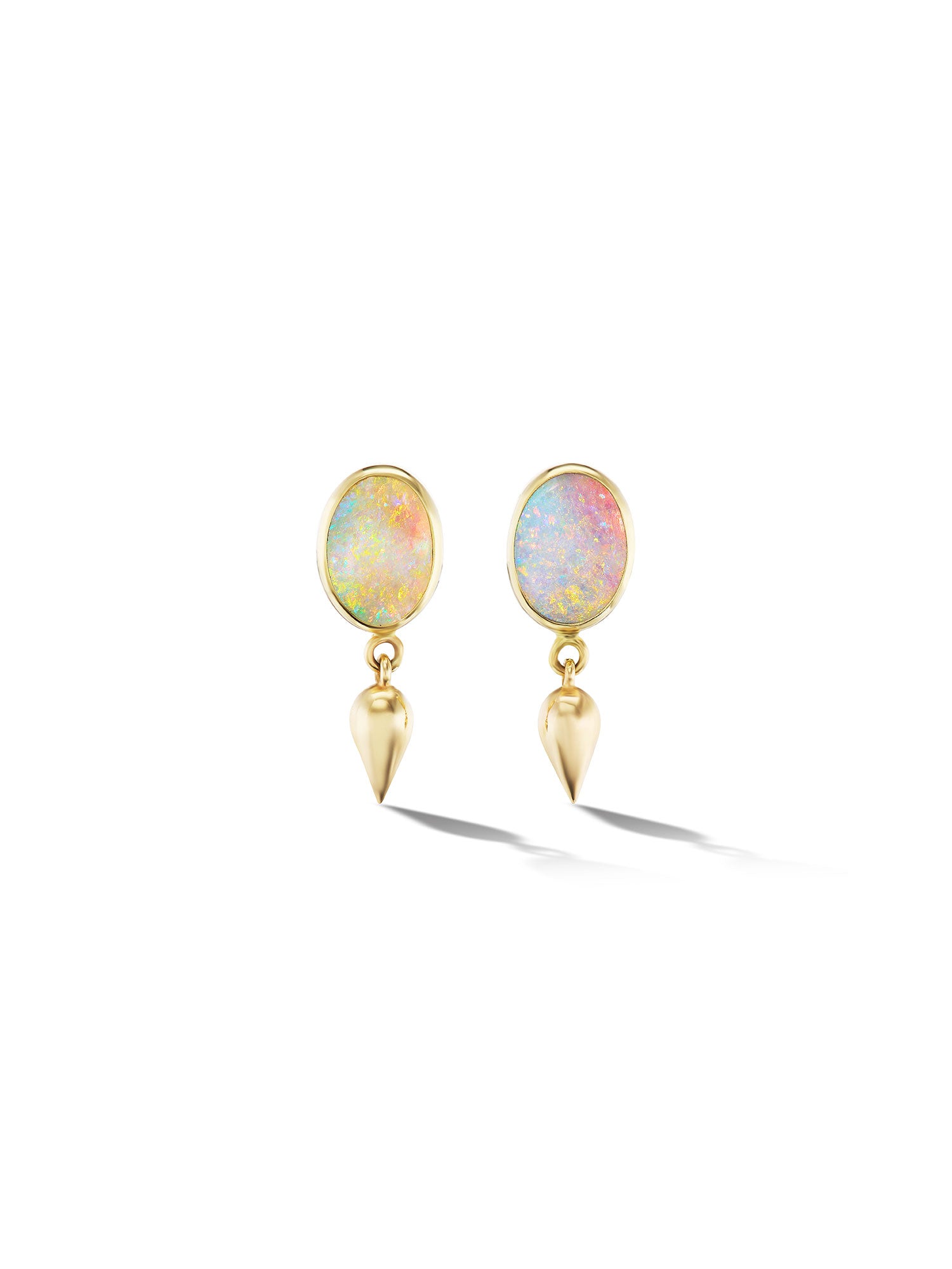 Crystal Opal Dewdrop Stud Earrings