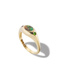 Green Fire Opal Signet Ring