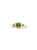 Green Fire Opal Signet Ring